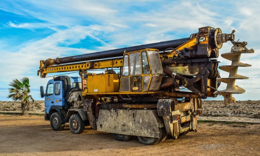 truck, drilling machine, vehicle, heavy machine, brown truck, drilling machine, drilling machine, drilling machine, drilling machine, drilling machine